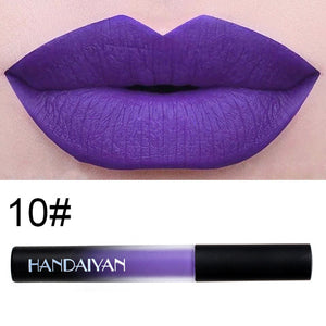 Balm Lips Makeup Cosmetic Lipsticks HANDAIYAN 12 Colors Matte Liquid Lipstick Lip Pen Purple Green Long Lasting Lip Gloss TSLM1