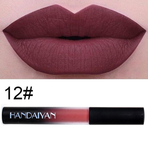 Balm Lips Makeup Cosmetic Lipsticks HANDAIYAN 12 Colors Matte Liquid Lipstick Lip Pen Purple Green Long Lasting Lip Gloss TSLM1