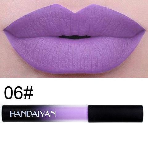 Balm Lips Makeup Cosmetic Lipsticks HANDAIYAN 12 Colors Matte Liquid Lipstick Lip Pen Purple Green Long Lasting Lip Gloss TSLM1