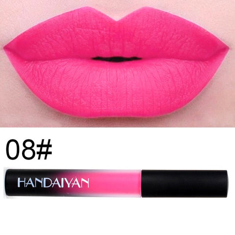 Balm Lips Makeup Cosmetic Lipsticks HANDAIYAN 12 Colors Matte Liquid Lipstick Lip Pen Purple Green Long Lasting Lip Gloss TSLM1