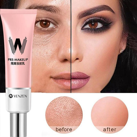 30ml VENZEN W Primer Make Up Shrink Pore Primer Base Smooth Face Brighten Makeup Skin Invisible Pores Concealer Korea