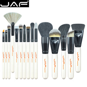 JAF Brand 15 PCS Makeup Brush Set Professional Make Up Beauty Blush Foundation Contour Powder Cosmetics Brush Makeup J1501M-W