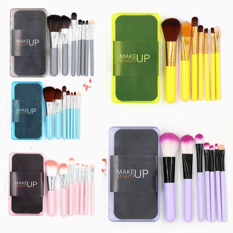 7Pcs Makeup Brush Set High Quality Foundation Powder Eyeshadow Brush with Plastic Boxed Cosmetic Beauty Tool Kit Hot