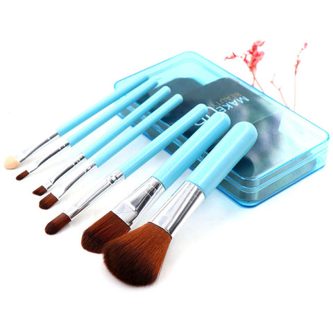 7Pcs Makeup Brush Set High Quality Foundation Powder Eyeshadow Brush with Plastic Boxed Cosmetic Beauty Tool Kit Hot