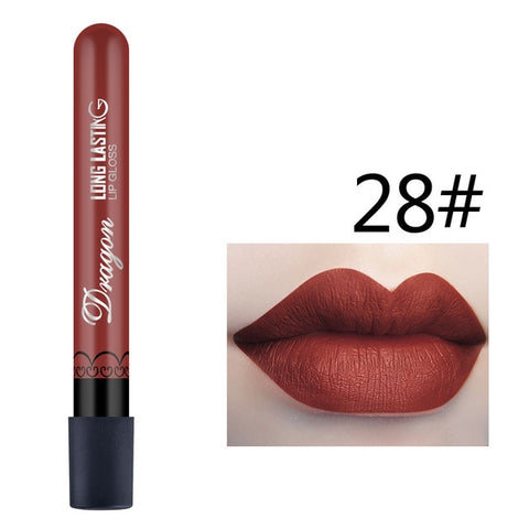 1 Pcs Sexy Vampire Lipstick Matte Waterproof Velvet Lip Stick 28 Colors Sexy Red Pigments Makeup Matte Lipsticks Beauty Lips